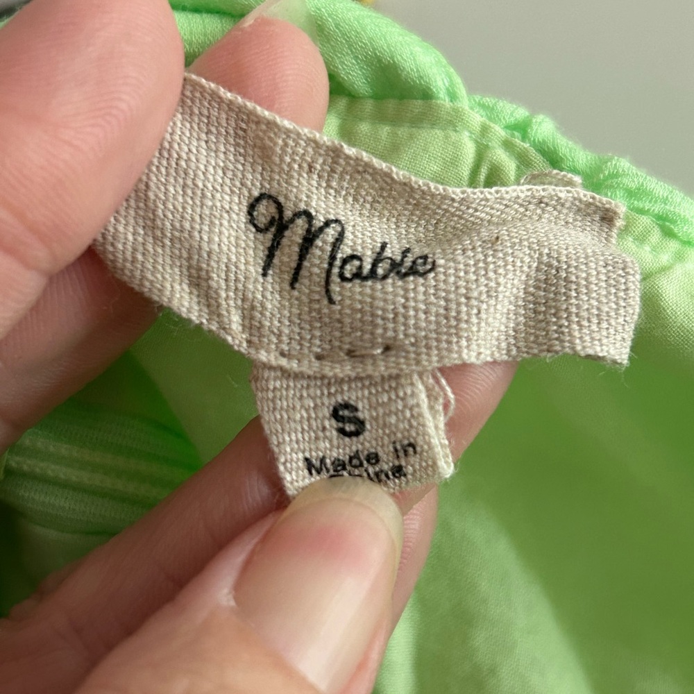 Mable Lime Green Ruffle Criss Cross Mini Dress Size Small Mable - Picture 9 of 11